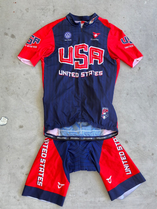 Cycling Kit Bundle - Aero Jersey & Bib Shorts | Cuore | USA Men National Team | Pro-Issued Cycling Kit