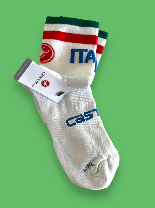 Race Socks National Italia / Italy Team | Castelli | Bardiani Green Project Pro Team | Pro Cycling Kit