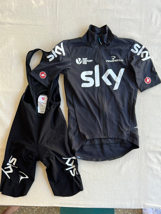 Winter Cycling Kit Bundle - Short Sleeve Gabba Jersey & Winter Bib Shorts | Castelli | Team Sky | Pro Cycling Kit