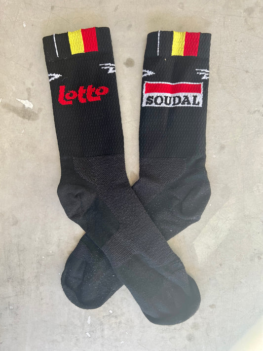 Lotto Soudal | DeFeet Black Cycling Socks | Rider-Issued Pro Team Kit