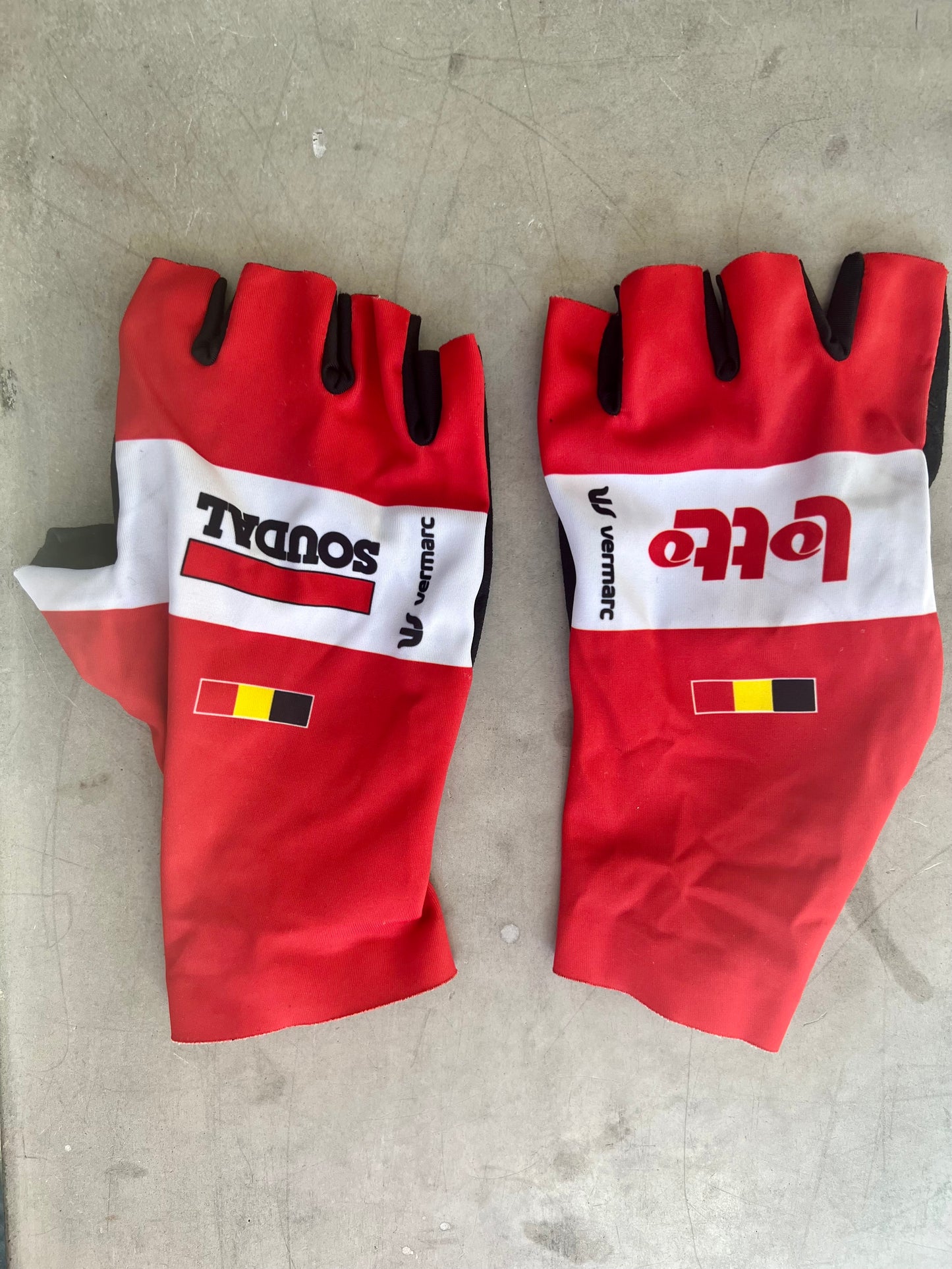 Lotto Soudal | Vermarc Red TT Gloves | Rider-Issued Pro Team Kit