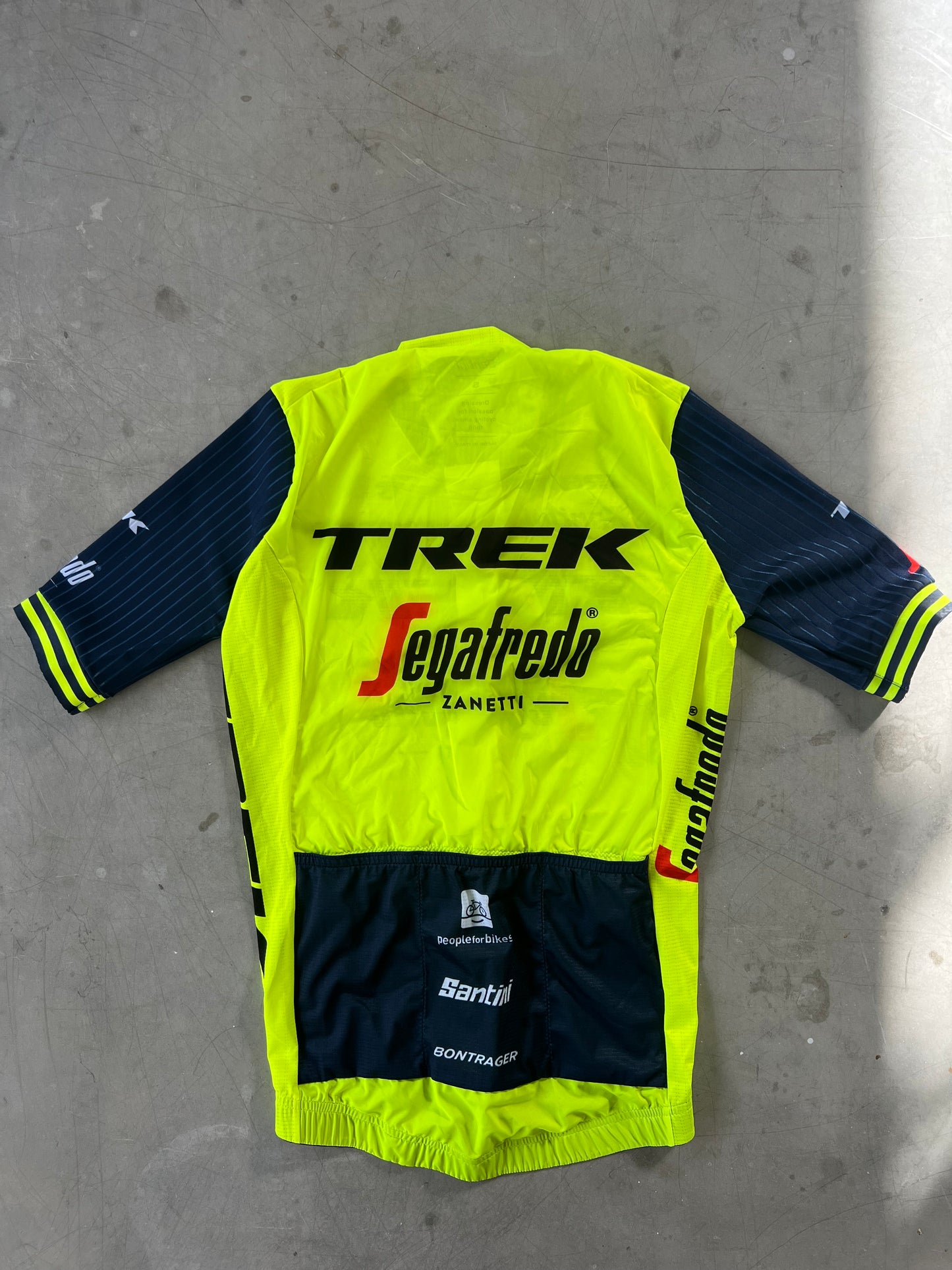 Trek Segafredo | Santini Short Sleeve Race Jersey | Yellow | Rider-Issued Pro Team Kit