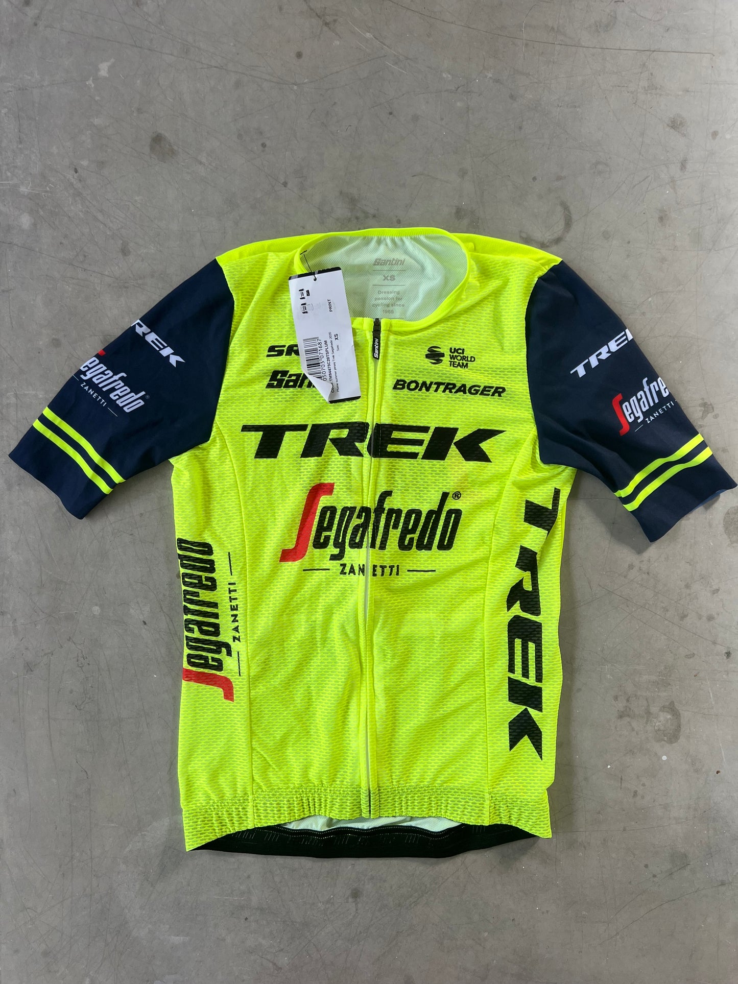 Trek Segafredo | Santini Short Sleeve Summer Jersey | Yellow | Rider-Issued Pro Team Kit