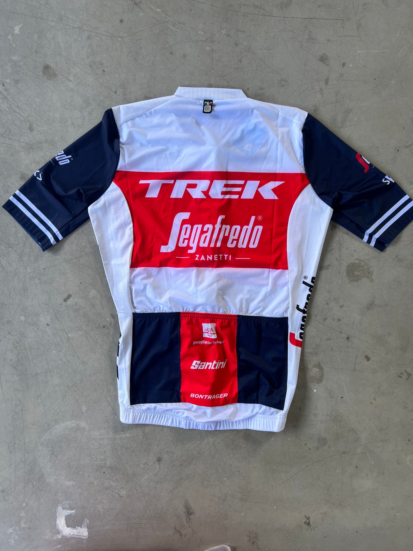 Trek Segafredo | Santini Short Sleeve Race Jersey | White | Rider-Issued Pro Team Kit