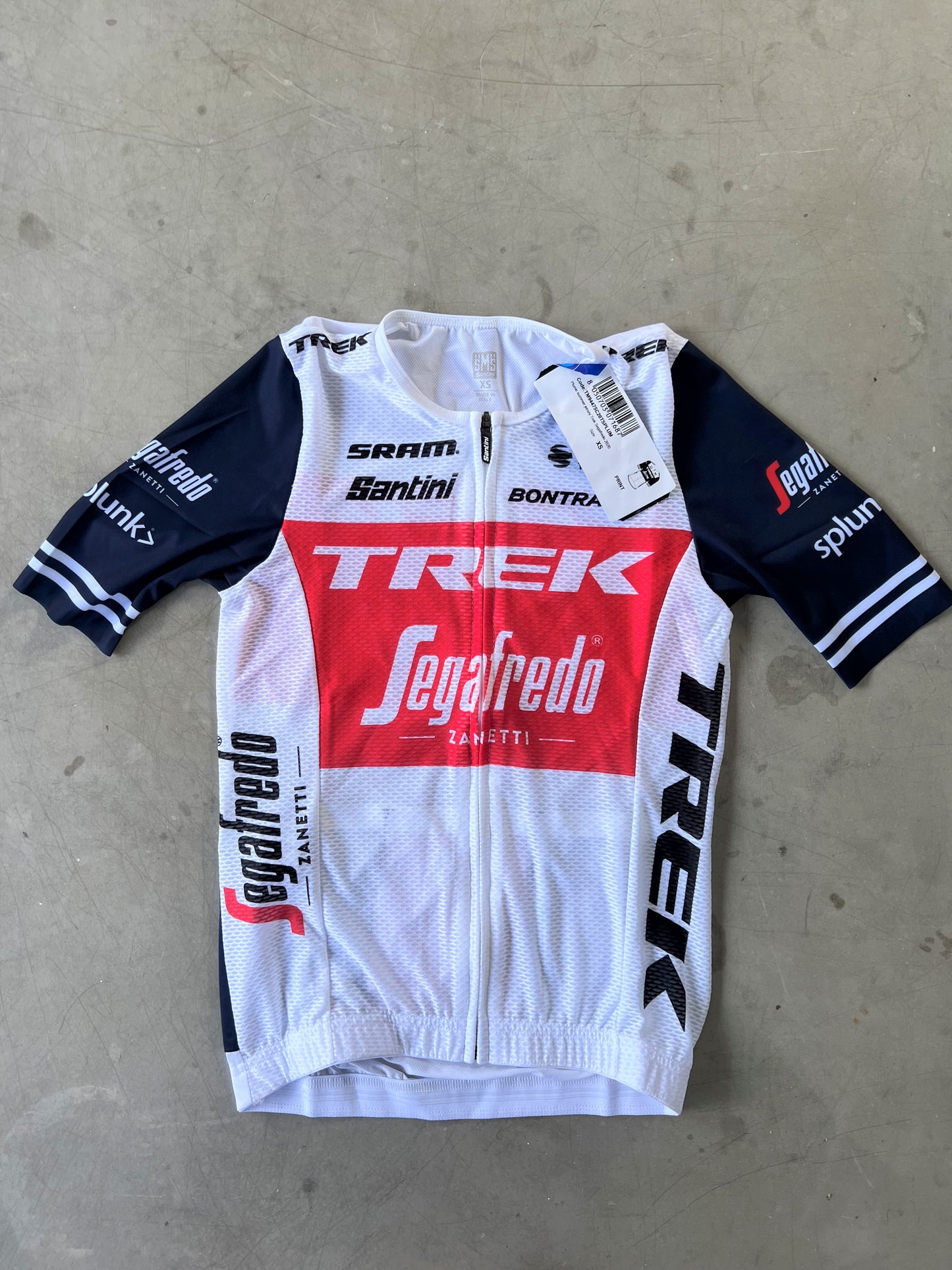 Trek Segafredo | Santini Short Sleeve Summer Jersey | White | Rider-Issued Pro Team Kit