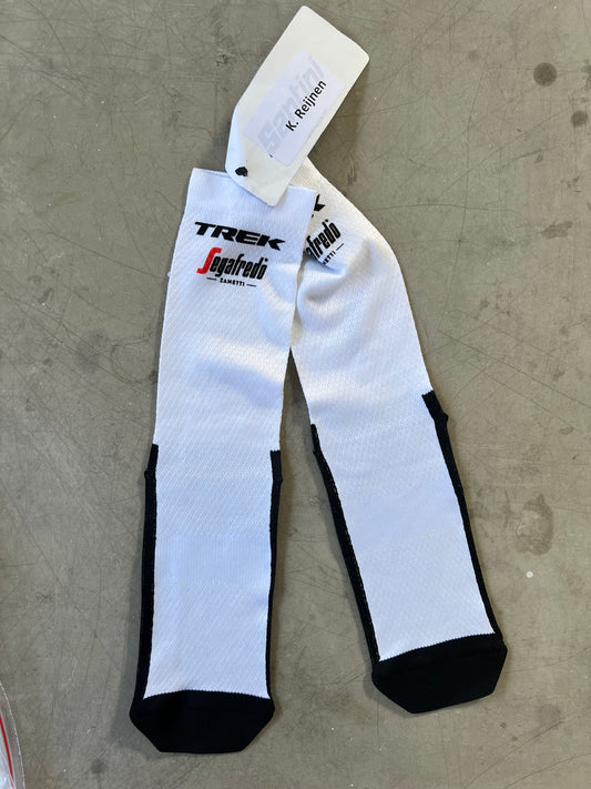 Trek Segafredo | Santini Ultralight Summer Cycling Socks | White | Rider-Issued Pro Team Kit