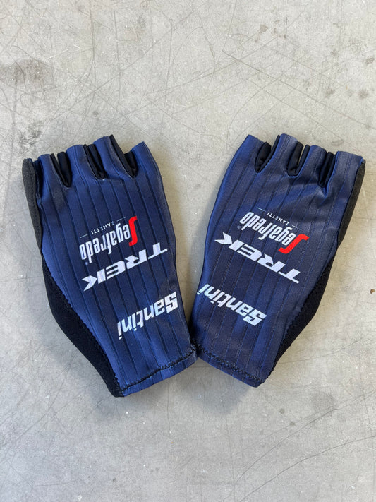 Trek Segafredo | Santini Padded Race Gloves | Navy | Rider-Issued Pro Team Kit