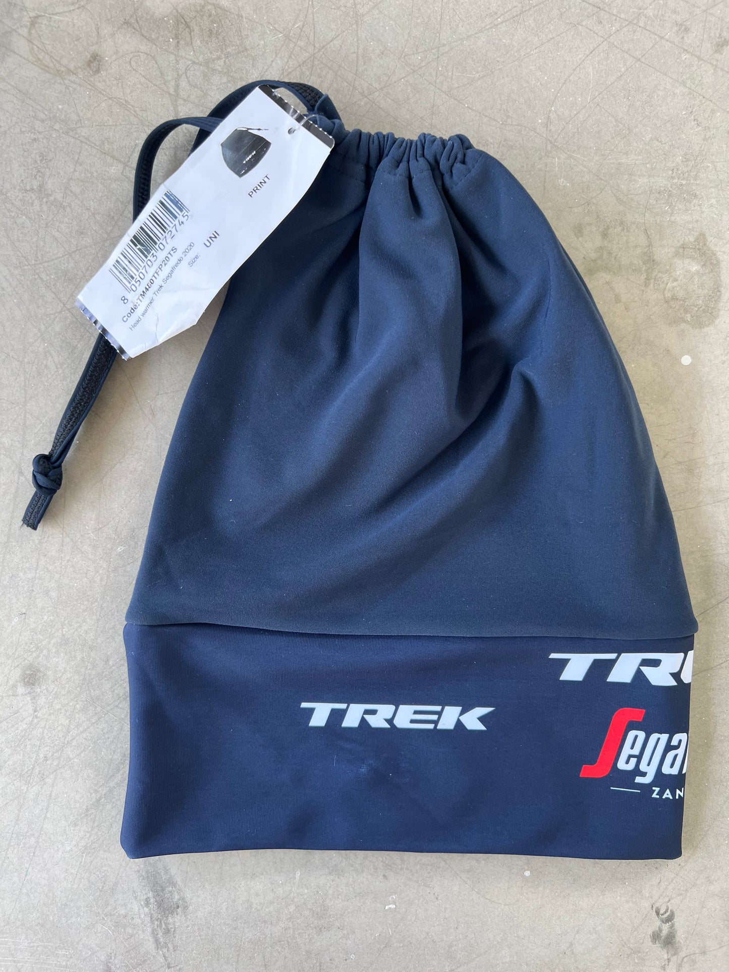 Trek Segafredo | Santini 2 in 1 Neck Warmer & Beanie | Navy | Rider-Issued Pro Team Kit