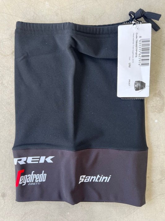 Trek Segafredo | Santini 2 in 1 Neck Warmer & Beanie | Black | Rider-Issued Pro Team Kit