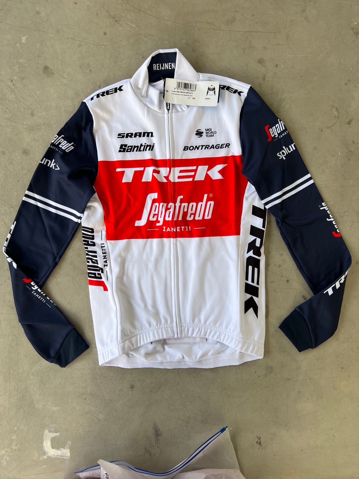 Trek Segafredo | Santini Long Sleeve Thermal Jersey | White | Rider-Issued Pro Team Kit