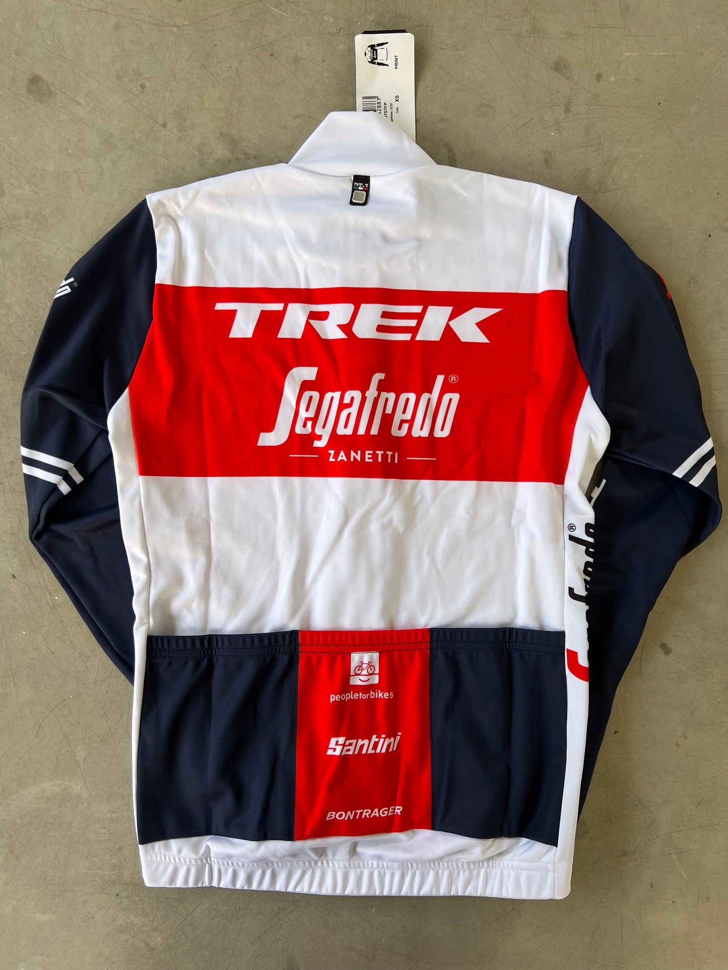 Trek Segafredo | Santini Long Sleeve Thermal Jersey | White | Rider-Issued Pro Team Kit