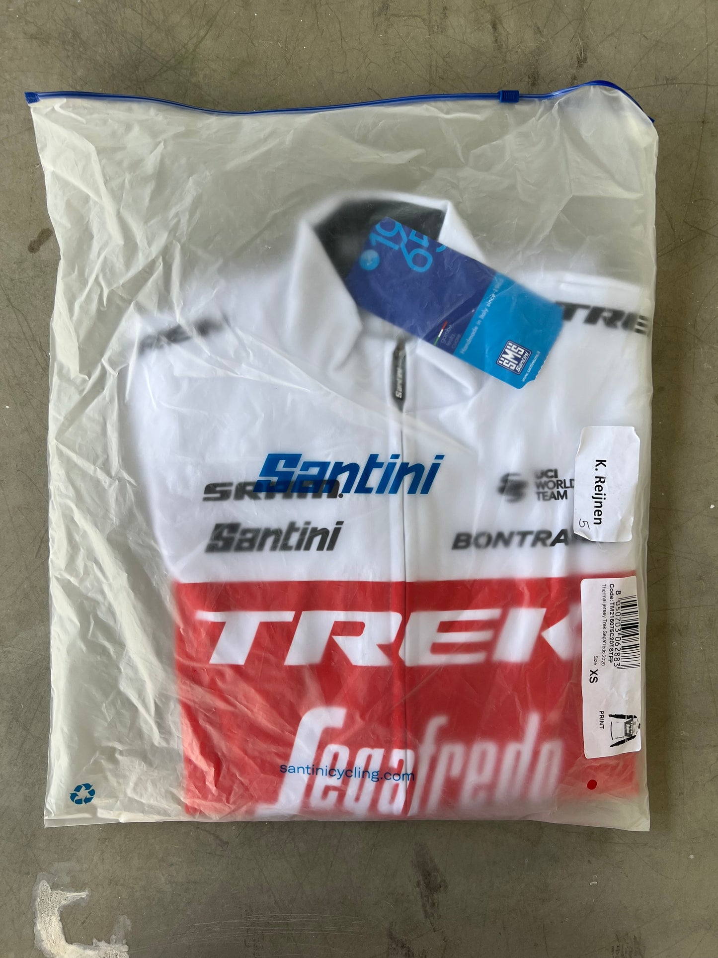 Trek Segafredo | Santini Long Sleeve Thermal Jersey | White | Rider-Issued Pro Team Kit