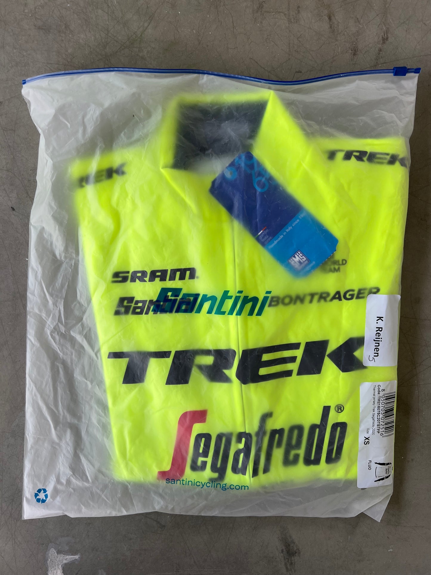 Trek Segafredo | Santini Long Sleeve Thermal Jersey | Yellow | Rider-Issued Pro Team Kit