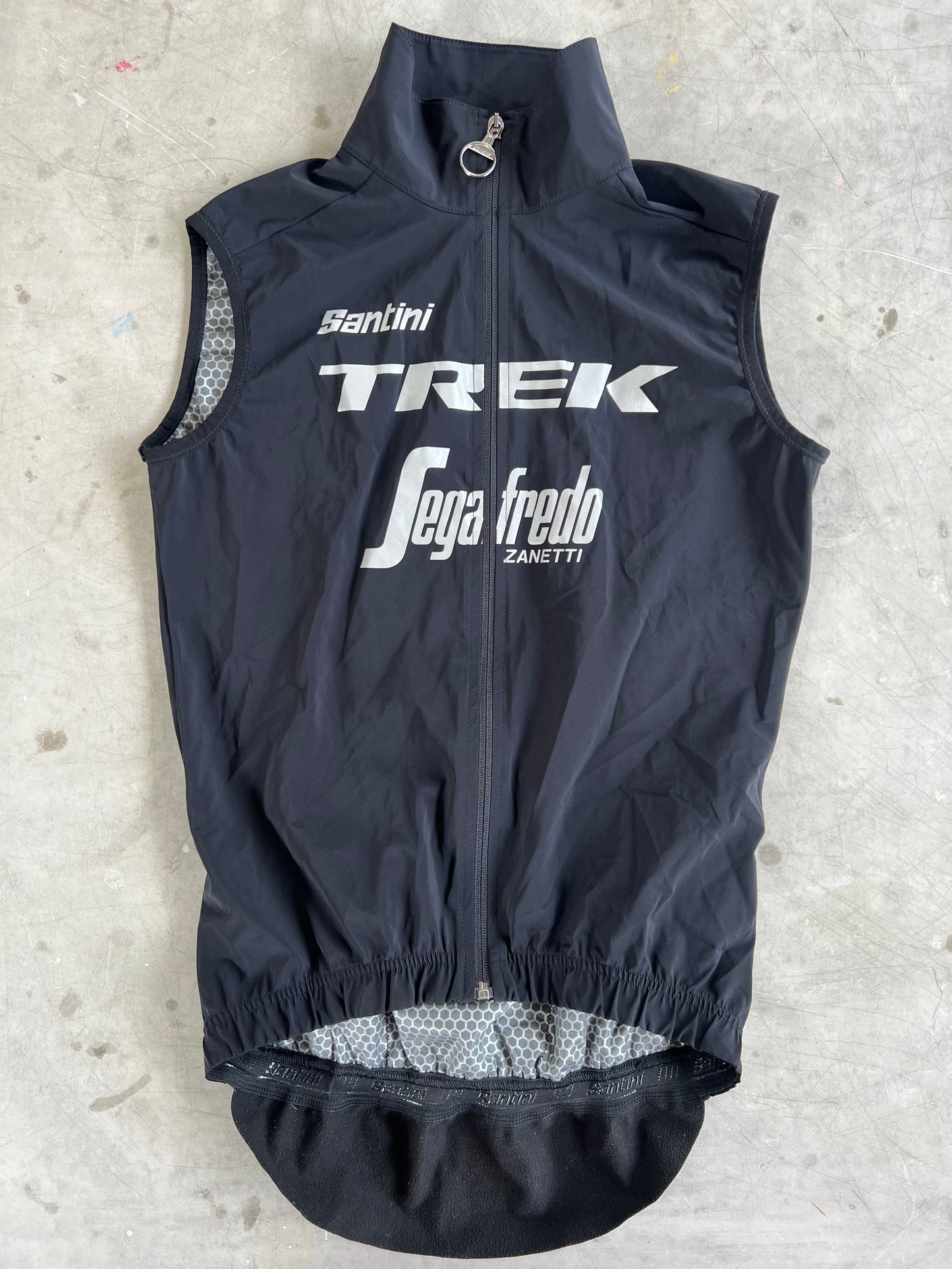 Trek Segafredo | Santini Rain Gilet / Vest | Black | Rider-Issued Pro Team Kit