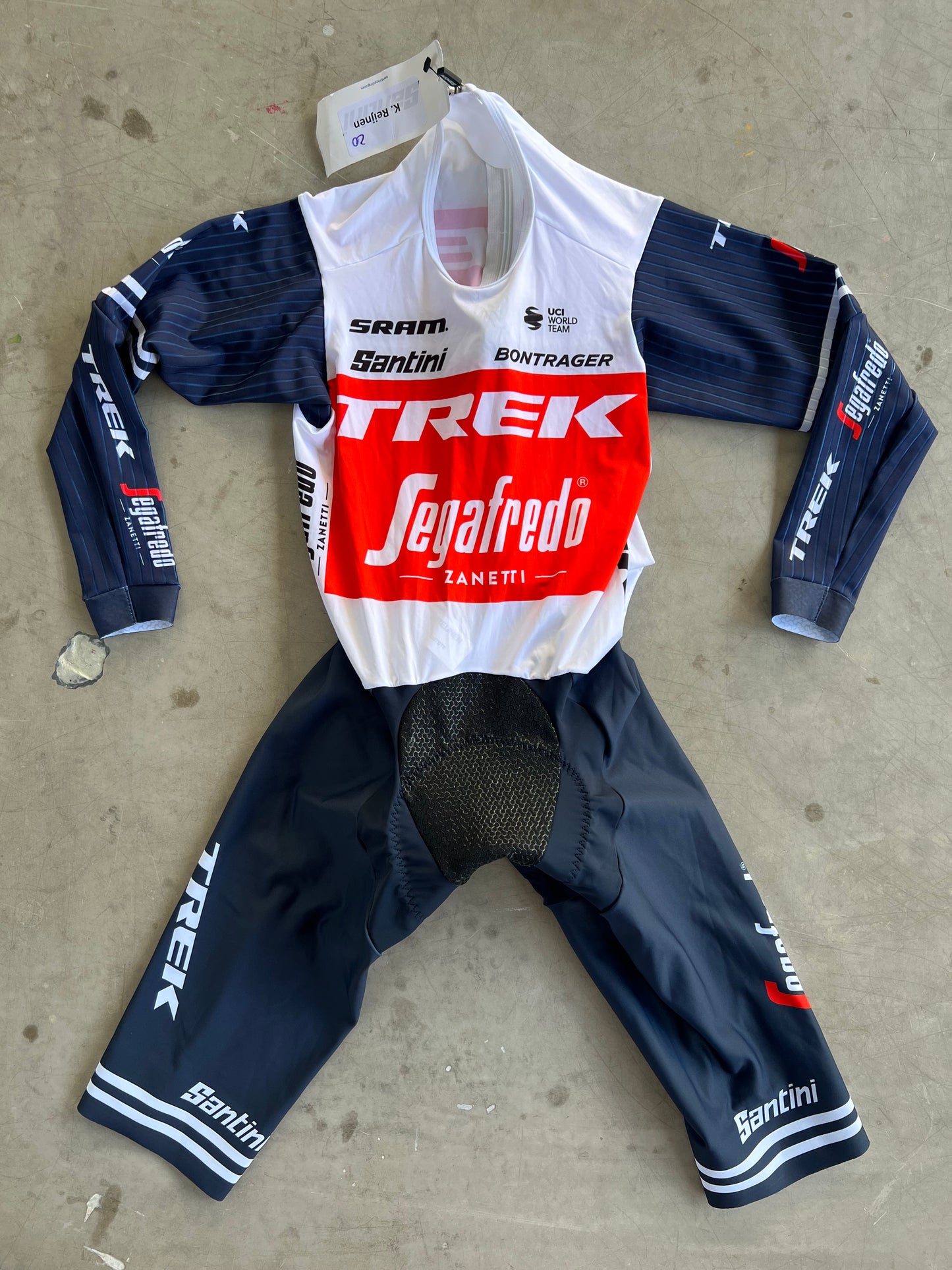 Trek Segafredo | Santini Long Sleeve TT Suit | White | Rider-Issued Pro Team Kit