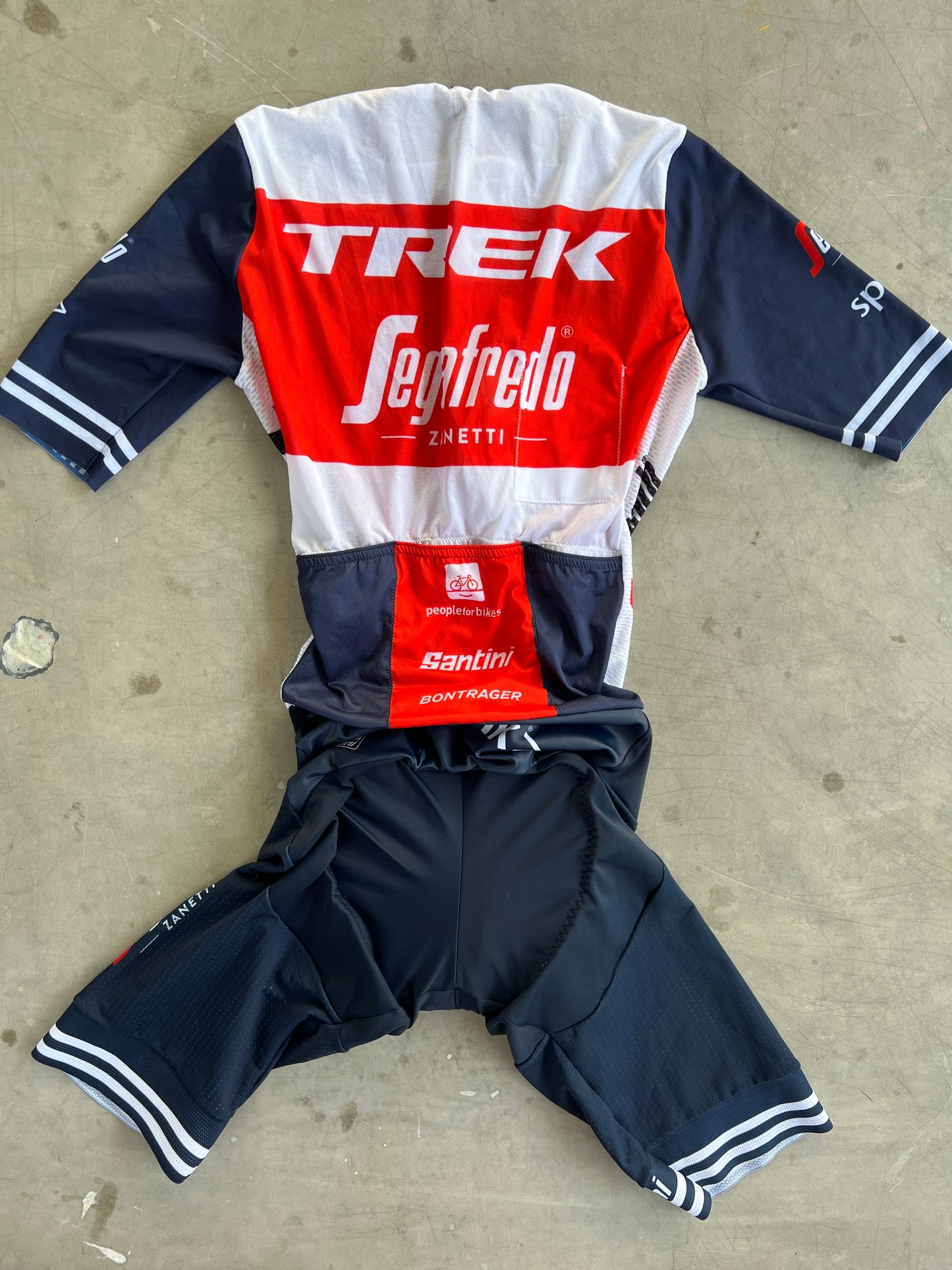 Trek Segafredo | Santini Summer Road Suit | White | Rider-Issued Pro Team Kit