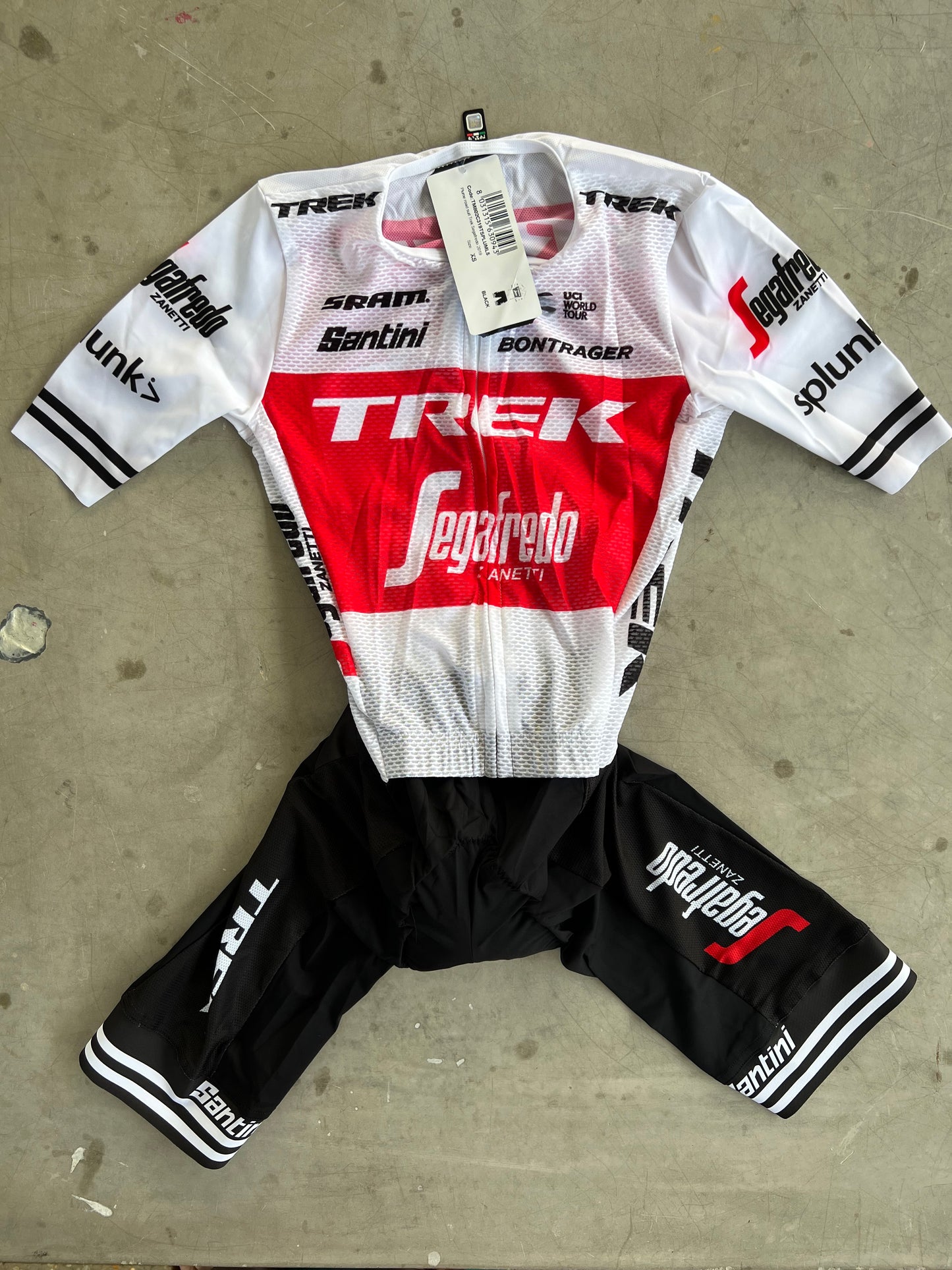 Trek Segafredo | Santini Summer Road Suit | White | Rider-Issued Pro Team Kit