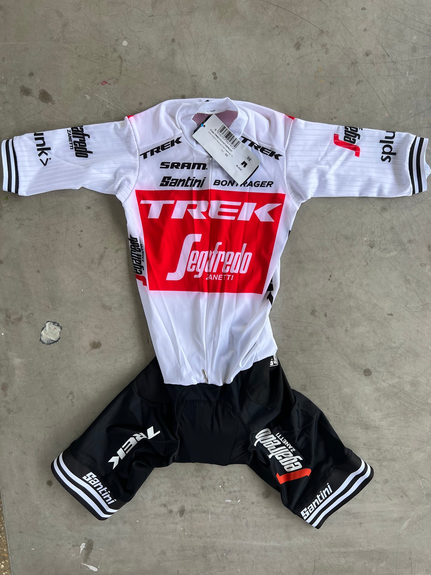 Trek Segafredo | Santini Sprint Suit | White | Rider-Issued Pro Team Kit