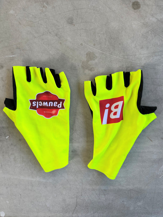 Bingoal | Vermarc Unpadded Cycling Gloves | Yellow | Rider-Issued Pro Team Kit