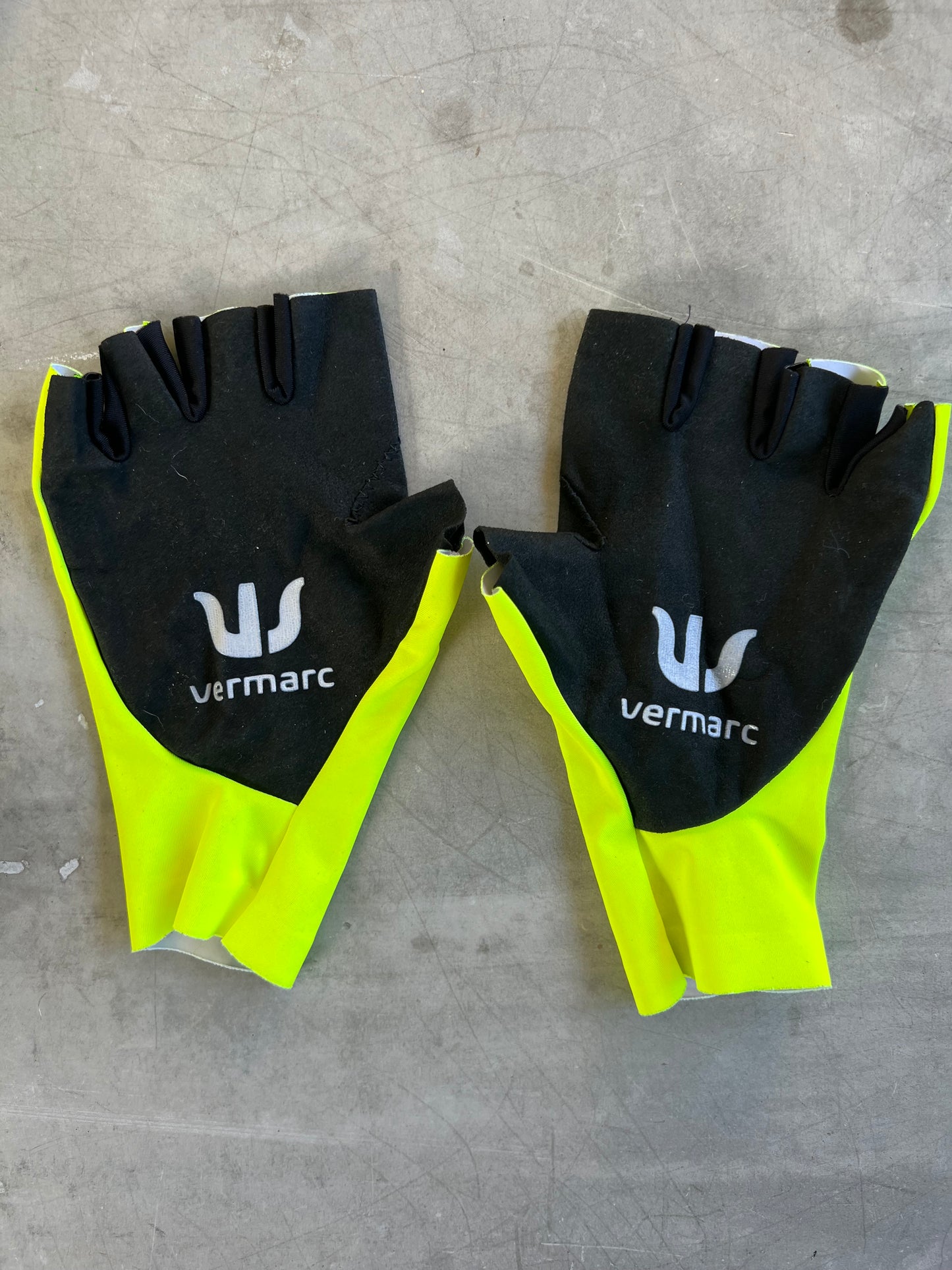 Bingoal | Vermarc Unpadded Cycling Gloves | Yellow | Rider-Issued Pro Team Kit