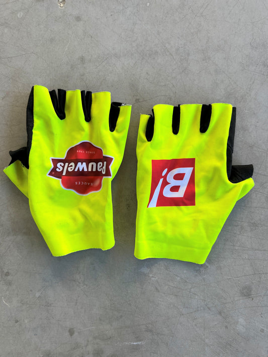 Bingoal | Vermarc Unpadded Cycling Gloves | Yellow | Rider-Issued Pro Team Kit