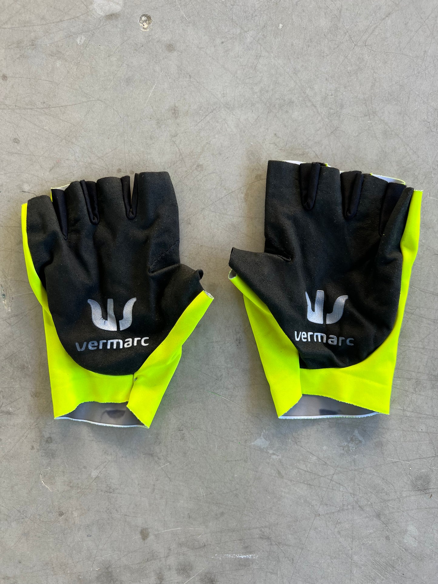 Bingoal | Vermarc Unpadded Cycling Gloves | Yellow | Rider-Issued Pro Team Kit