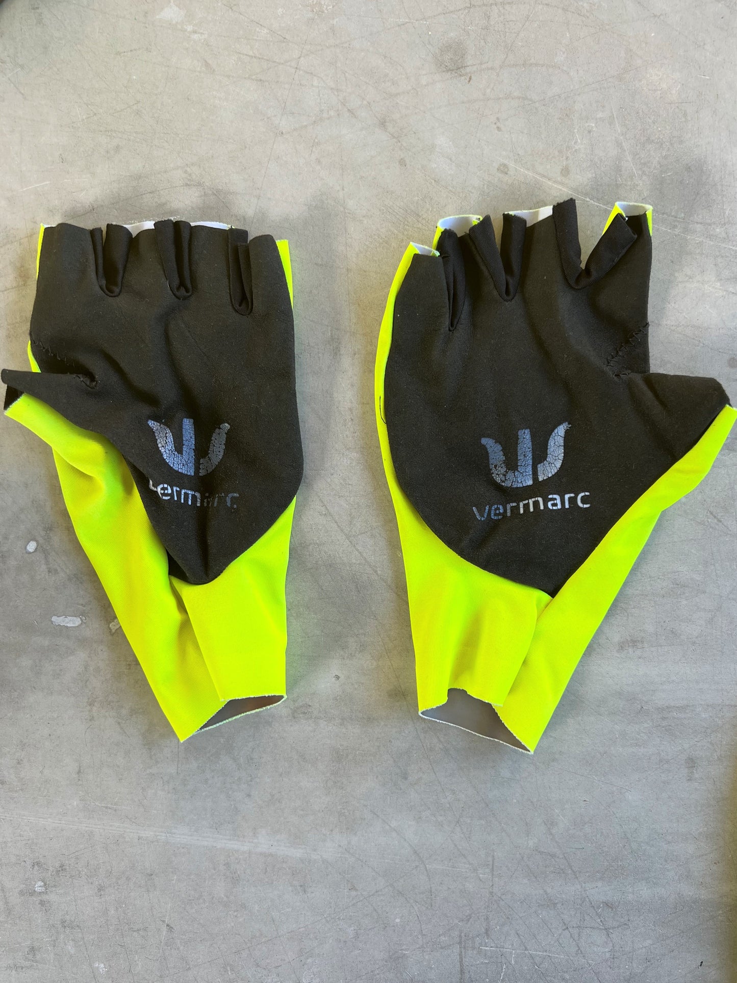 Bingoal | Vermarc Unpadded Cycling Gloves | Yellow | Rider-Issued Pro Team Kit