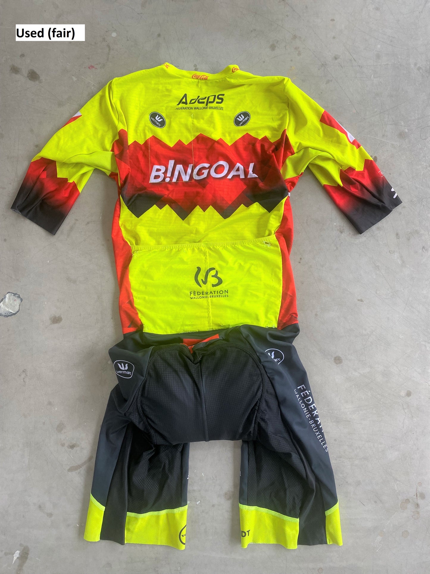 Bingoal | Vermarc Aero Road Suit | Yellow | Size S | Rider-Issued Pro Team Kit