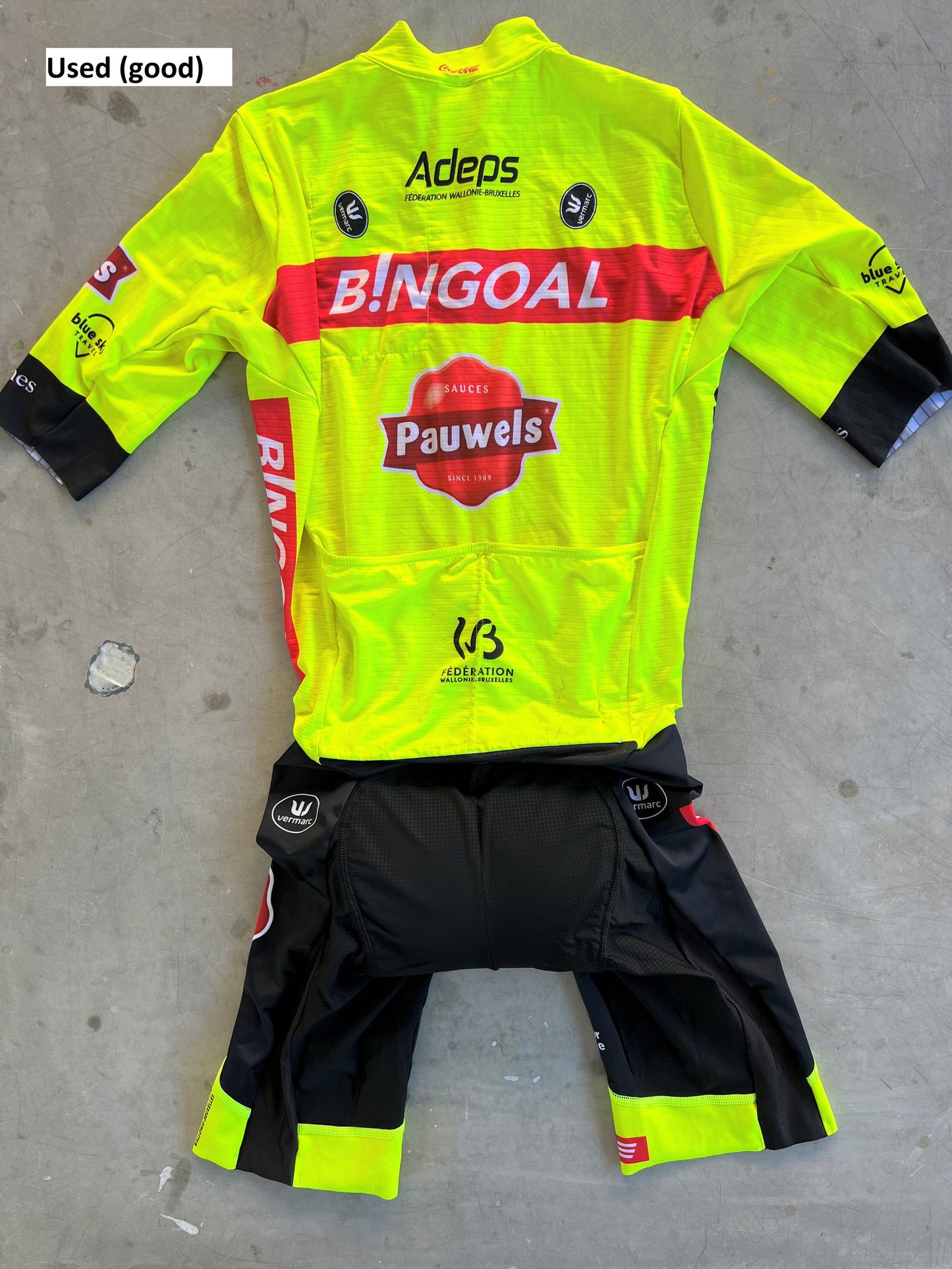 Bingoal | Vermarc Aero Road Suit | Yellow | Size S | Rider-Issued Pro Team Kit