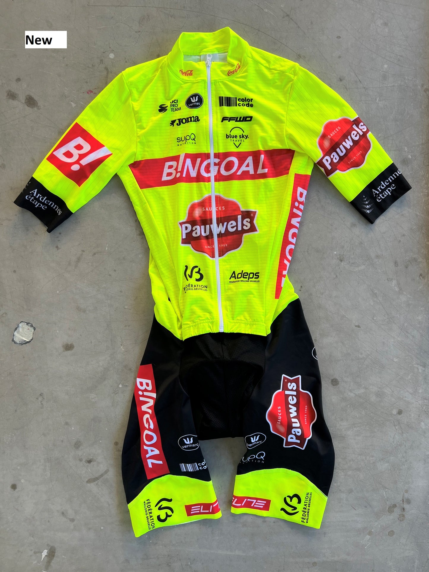 Bingoal | Vermarc Aero Road Suit | Yellow | Size S | Rider-Issued Pro Team Kit