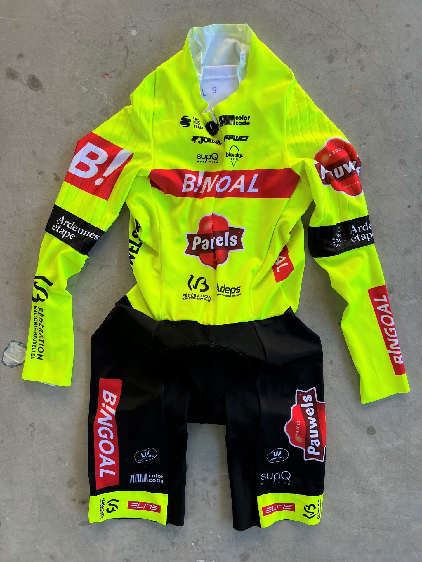 Bingoal | Vermarc Long Sleeve TT Suit | Yellow | Size M | Rider-Issued Pro Team Kit