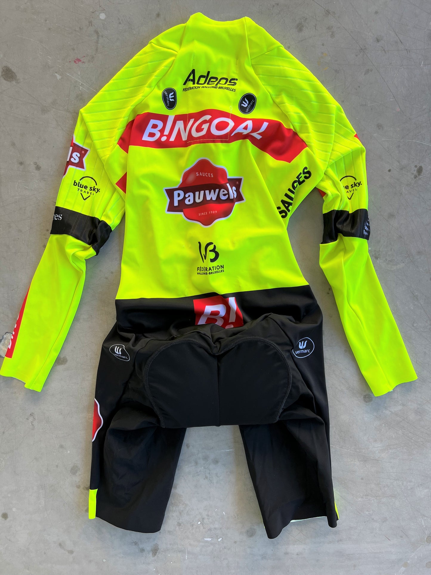 Bingoal | Vermarc Long Sleeve TT Suit | Yellow | Size M | Rider-Issued Pro Team Kit