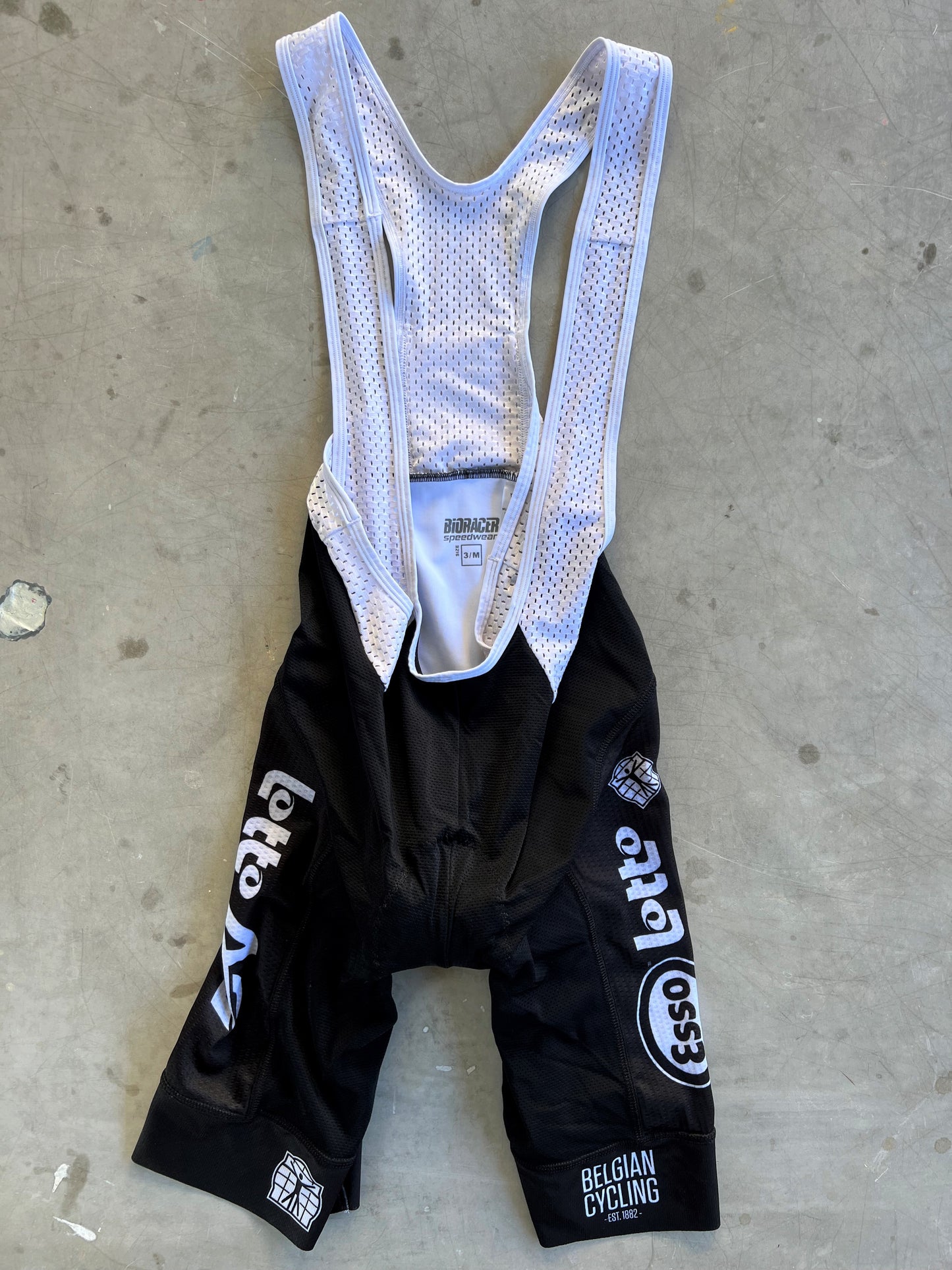 Bioracer Belgian Cycling Team Bib Shorts | Black | Size M | Rider-Issued Pro Team Kit (Bingoal)