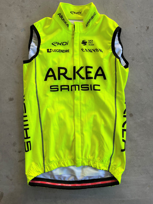 Arkea Samsic | Ekoi Gabba Waterproof Windproof Gilet / Vest | Yellow | Rider-Issued Pro Team Kit