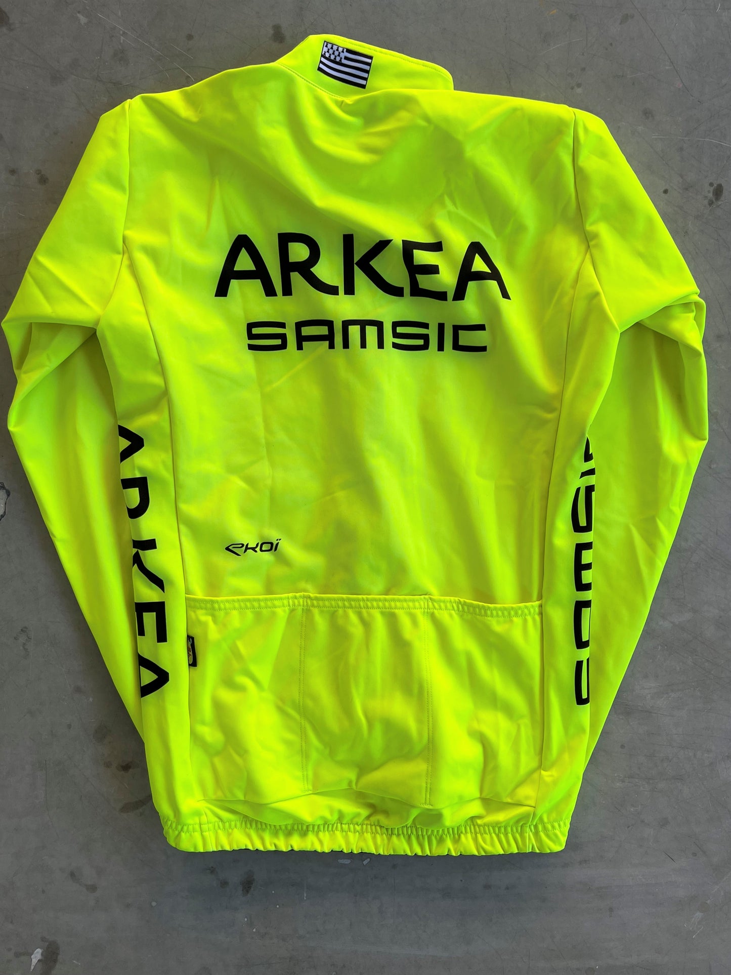 Arkea Samsic | Ekoi Gabba Waterproof Windproof Thermal Jacket | Yellow | Rider-Issued Pro Team Kit