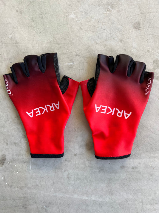 Arkea Samsic | Ekoi Unpadded Cycling Gloves | Red | Rider-Issued Pro Team Kit