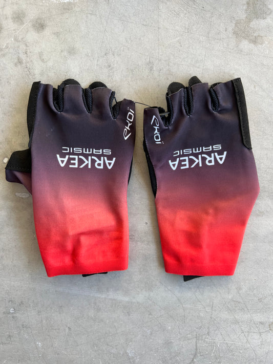 Arkea Samsic | Ekoi Lycra Cycling Gloves | Red | Rider-Issued Pro Team Kit