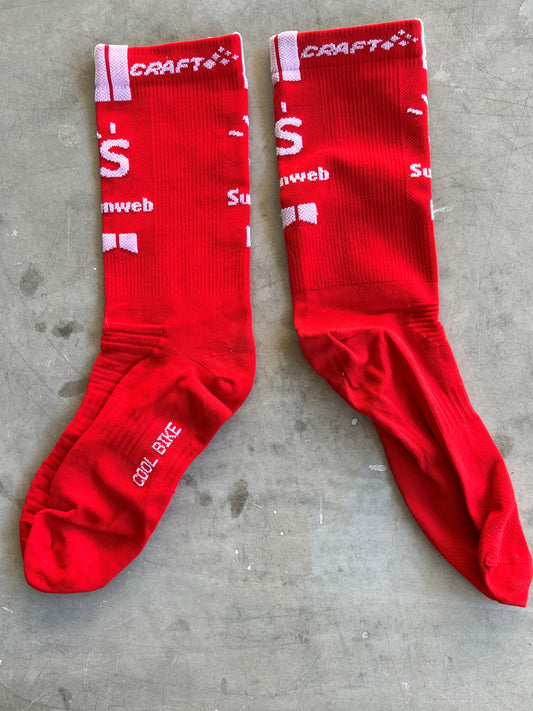 Sunweb 2020 | Craft Red Race Socks (clearance) | Rider-Issued Pro Team Kit