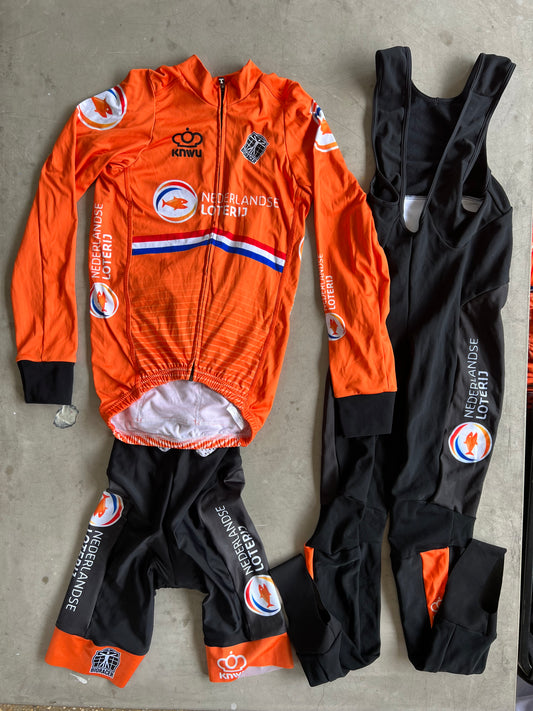 Dutch National Team Women | Bioracer Winter Bundle incl. Thermal Jersey, Bibs & Tights | S | Rider-Issued Pro Team Kit