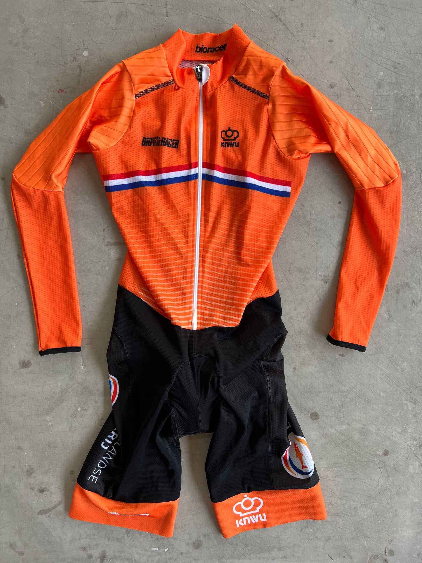 Dutch National Team Women | Bioracer Long Sleeve TT suit | XS | Rider-Issued Pro Team Kit