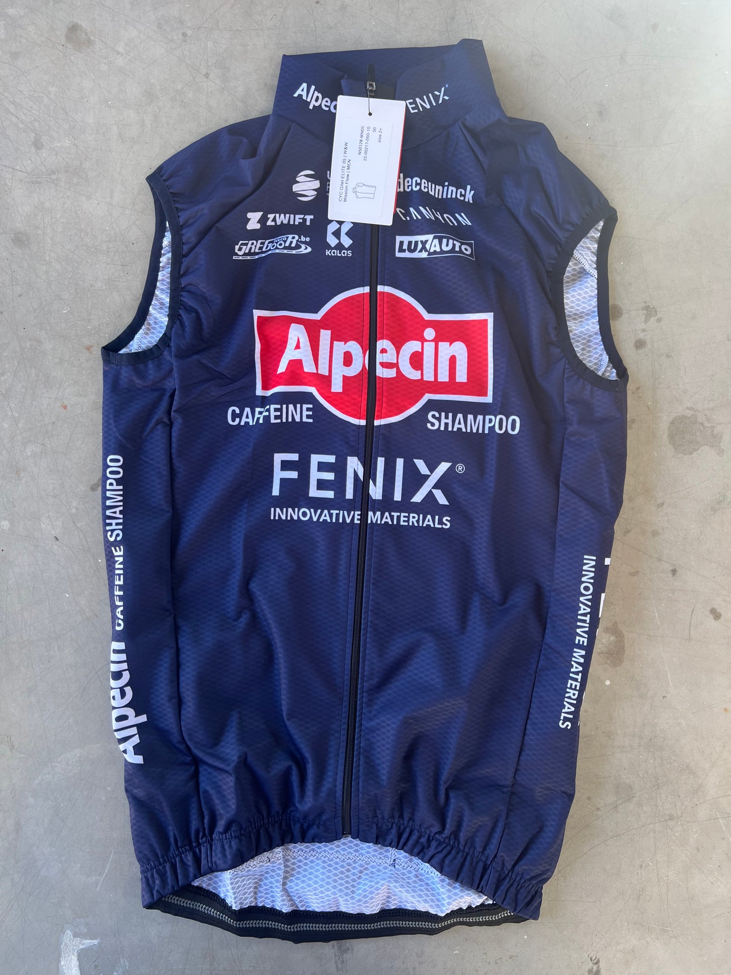 Alpecin Fenix Men | Kalas Wind Vest / Gilet | Navy | M/L | Rider-Issued Pro Team Kit