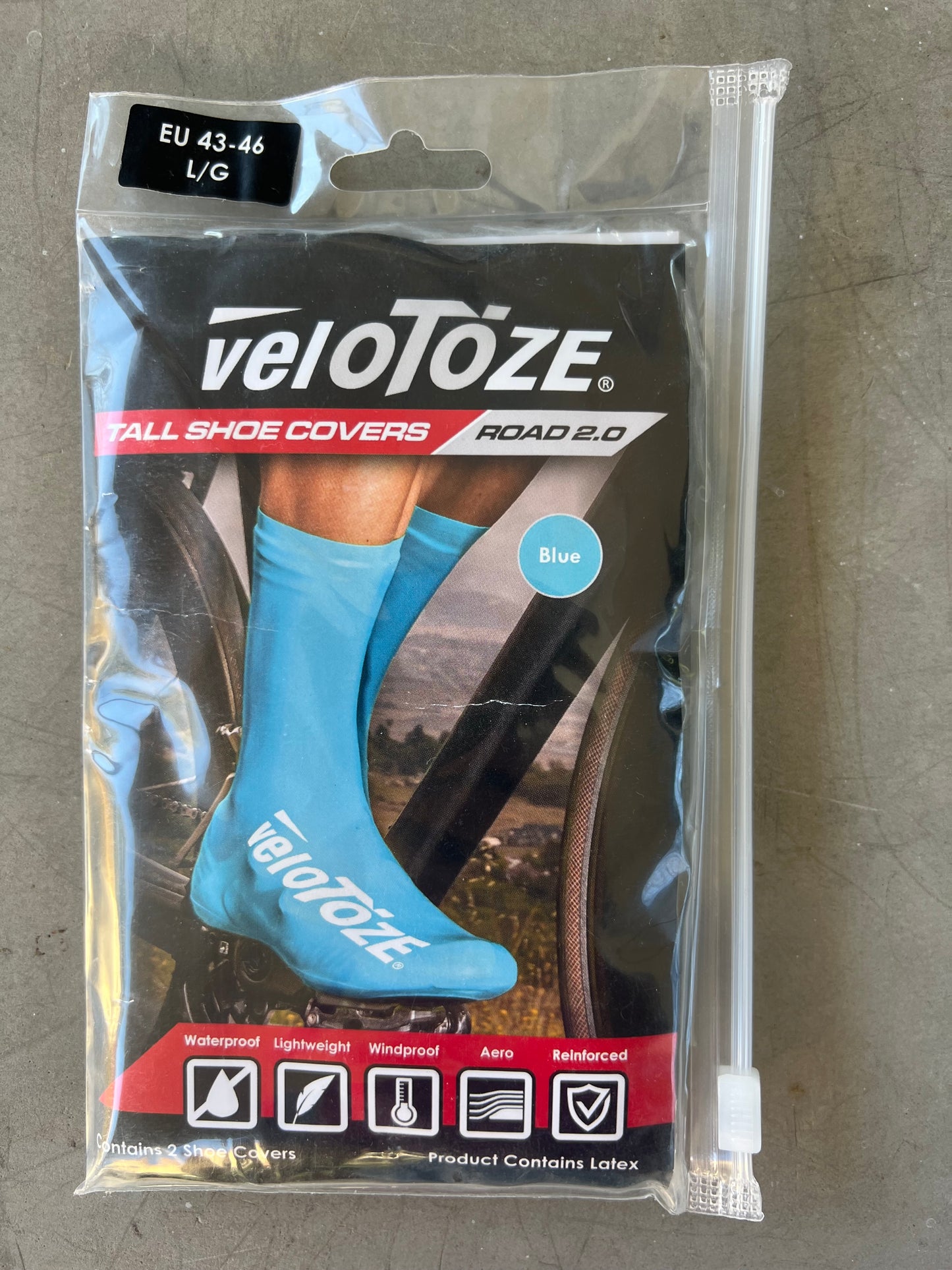 Eolo | Velotoze Waterproof Shoe Covers | Blue | L | Rider-Issued Pro Team Kit