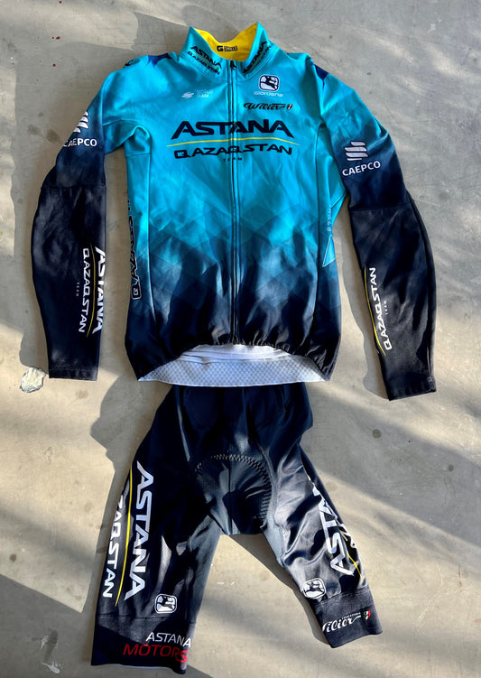 Astana | Giordana Bundle - Thermal Jersey & Bibs | S | Rider-Issued Pro Team Kit