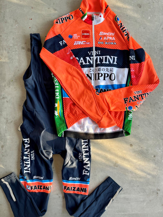 Nippo Fantini | Santini Winter Bundle - Winter Jacket and Thermal Padded Tights | S/M | Rider-Issued Pro Team Kit