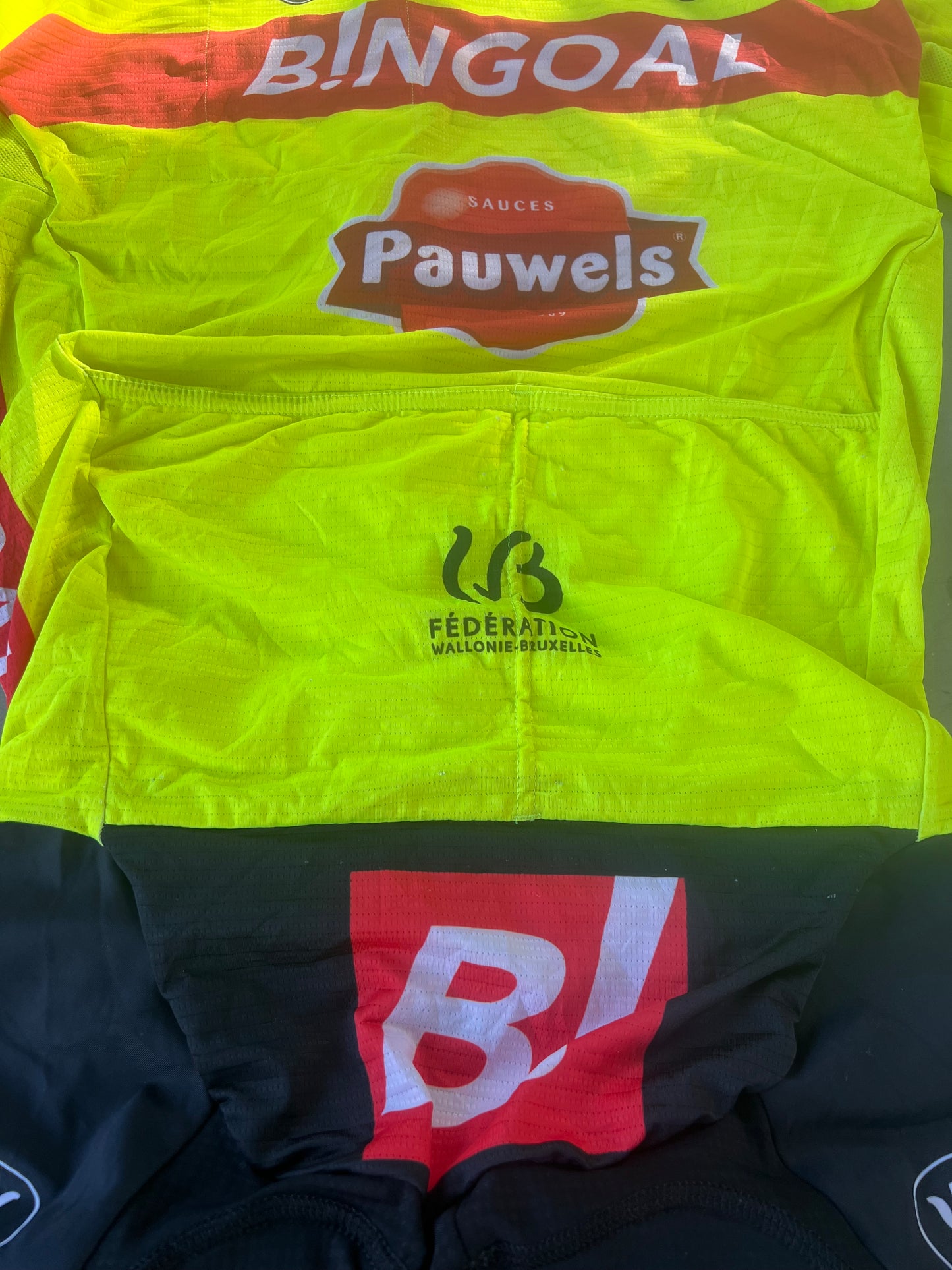 Bingoal | Vermarc Short Sleeve Race Suit | Yellow | S | Rider-Issued Pro Team Kit