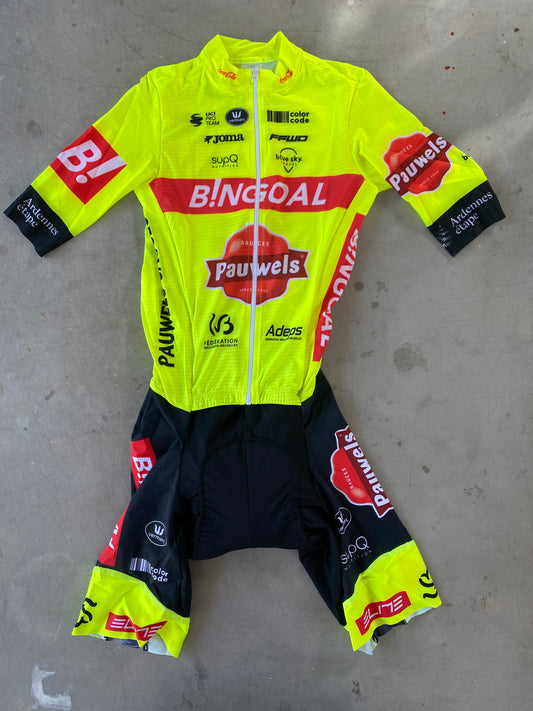 Bingoal | Vermarc Short Sleeve Race Suit | Yellow | S | Rider-Issued Pro Team Kit