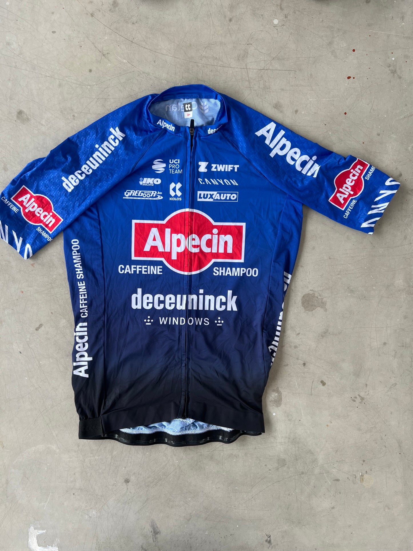 Alpecin Deceuninck Men | Kalas Bundle - Jersey, Bibs, Socks | L | Rider-Issued Pro Team Kit