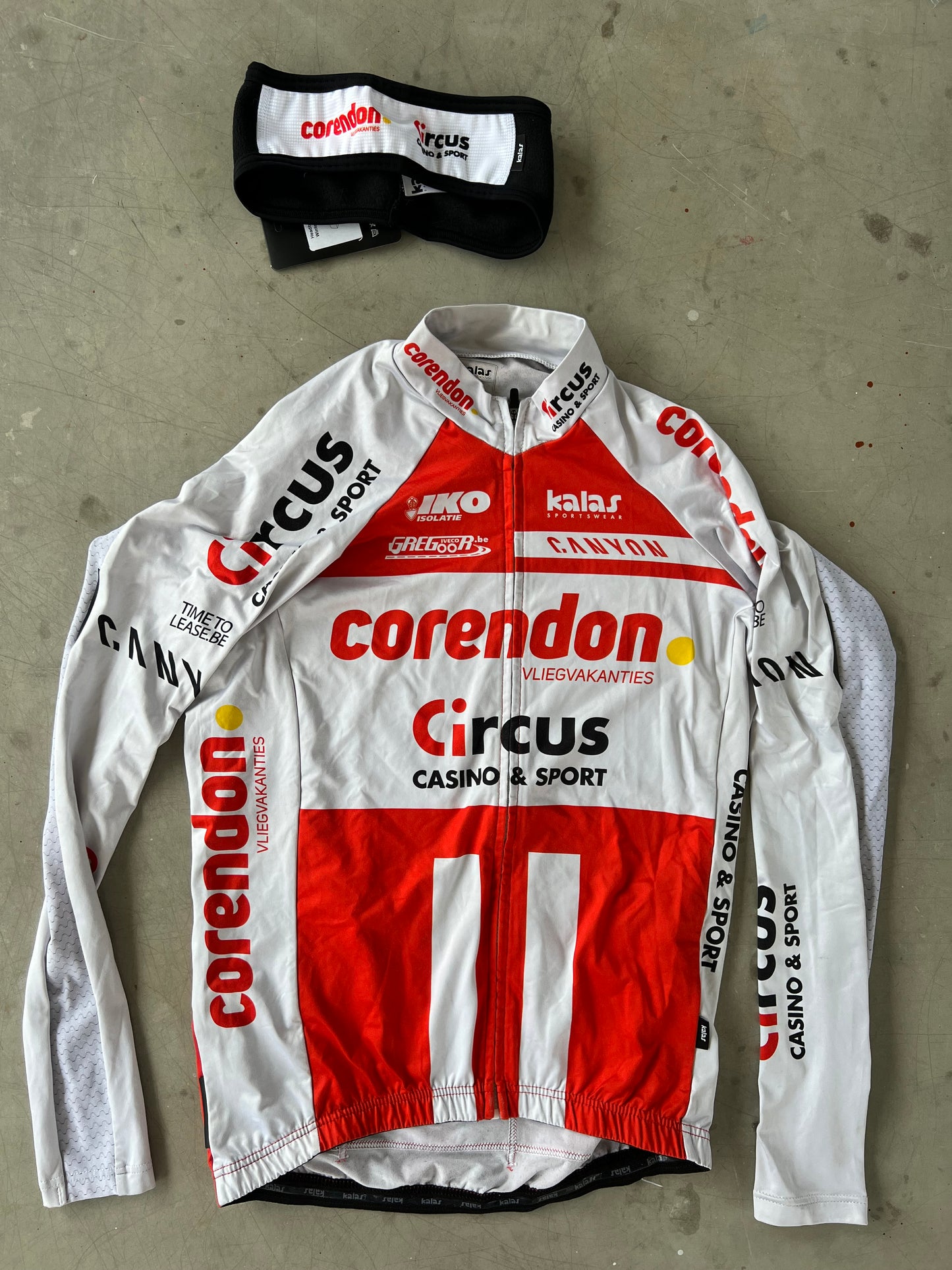 Corendon Circus | Kalas Bundle -Jersey, Bibs, Gilet, Leg Warmers, Headband | White | L/XL | Rider-Issued Pro Team Kit