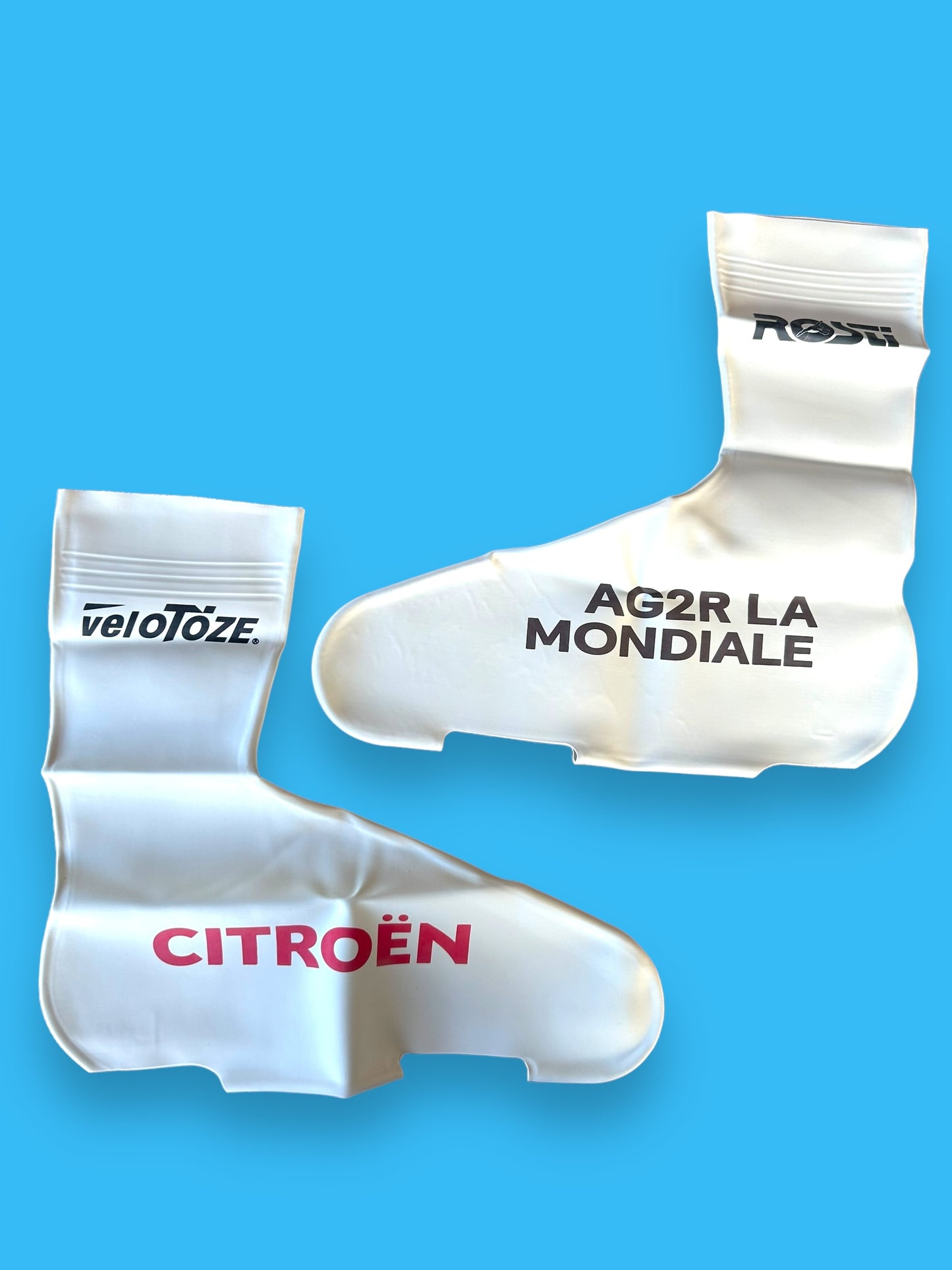 White Overshoes (43-46) Shoe Covers | Velotoze | AG2R | Pro Cycling Kit