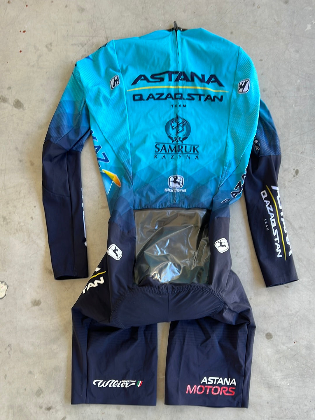 Long Sleeve TT Suit / Skinsuit |  Giordana | Astana Qazaqstan | Pro-Issued Cycling Kit